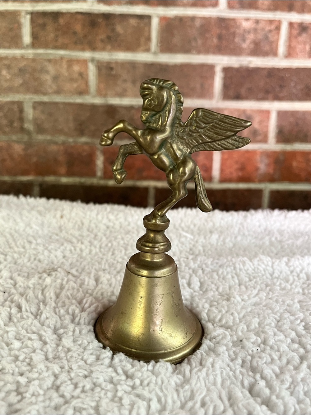 Brass Pegasus Bell - Winged Horse Figurine 6 Inch